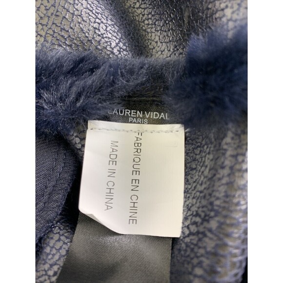 New Tags Lauren Vidal Nuit Faux Fur Jacket Luna Faux Leather Lined Womens Small - Picture 11 of 15